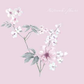 数码印花水彩花抽象花卉水彩花