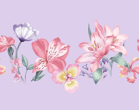 数码印花水彩花抽象花卉水彩花