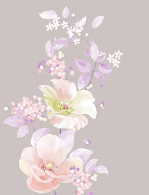 数码印花水彩花抽象花卉水彩花