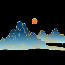  手绘古风插画背景图片 