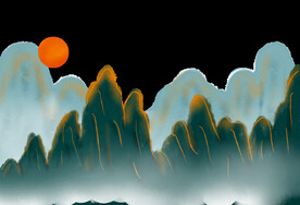 手绘古风插画背景图片 