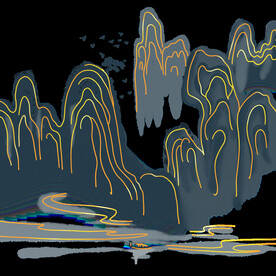  手绘古风插画背景图片 