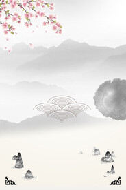 手绘古风插画背景图片 