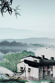 手绘古风插画背景图片 