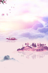 手绘古风插画背景图片 