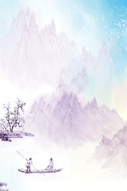 手绘古风插画背景图片 