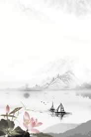 手绘古风插画背景图片 