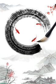 手绘古风插画背景图片 