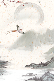    手绘古风插画背景图片 