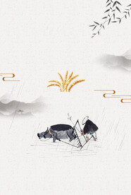   手绘古风插画背景图片 