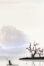    手绘古风插画背景图片 