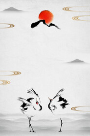     手绘古风插画背景图片