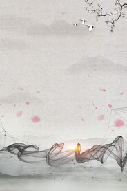     手绘古风插画背景图片