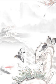    手绘古风插画背景图片 