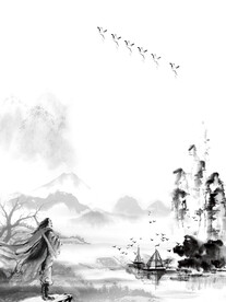 手绘古风插画背景图片