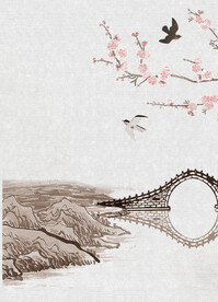   手绘古风插画背景图片 