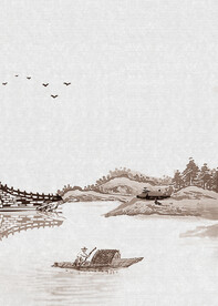   手绘古风插画背景图片 