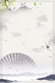    手绘古风插画背景图片 