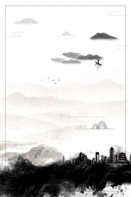   手绘古风插画背景图片 