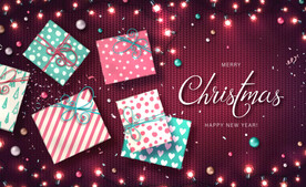 红色礼物浪漫海报背景