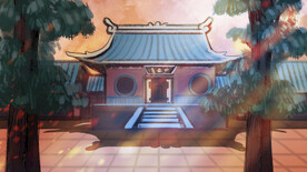 中国风中式古典国潮手绘风景古建