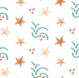 卡通星星背景花型布艺