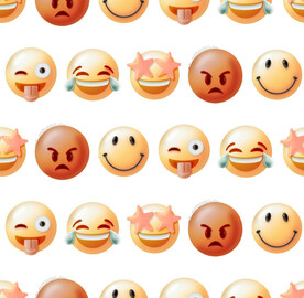 卡通表情包 背景花型布艺