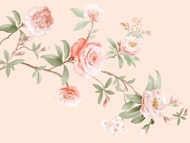 数码印花水彩花抽象花卉水彩花