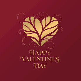 爱心叶子树木红酒图标标志