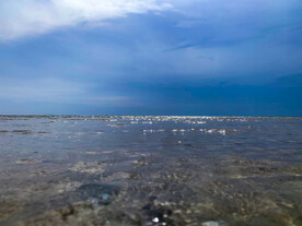 天空和海洋美丽分割线拍摄图