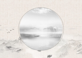 中国风泼墨水墨山水背景