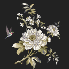 数码印花玫瑰花绣球花抽象花卉