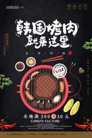 韩国烤肉美食宣传促销海报