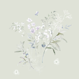 数码印花水彩花抽象花卉水彩花