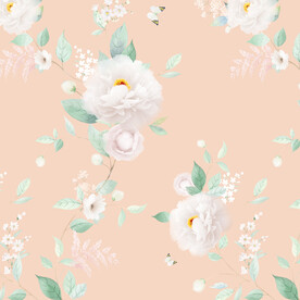 数码印花水彩花抽象花卉水彩花