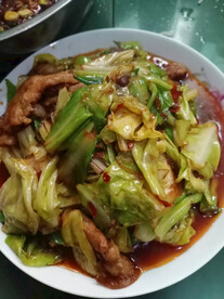 莲白盐煎肉