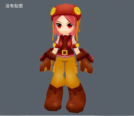 C4D模型卡通女孩可爱机械