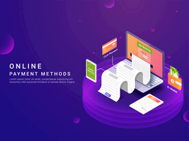 网上支付等距插画 