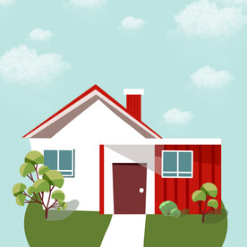 扁平风欧式房子