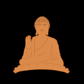 手绘扁平风大佛像