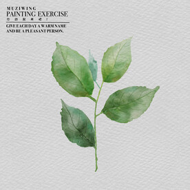 手绘水彩北欧简约叶子