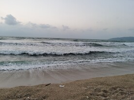 双月湾晨曦 海浪