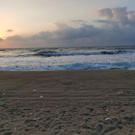 双月湾大海海浪  晨曦