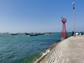 惠州 双月湾 大海 蓝天 渔船
