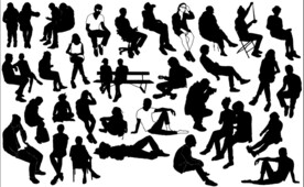 人物适量图 黑白剪影