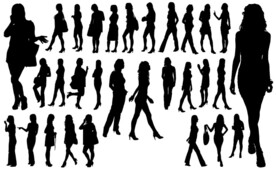 人物适量图 黑白剪影