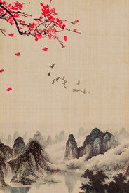 中国工笔画合成背景模板
