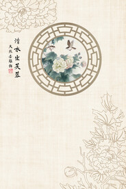 中国工笔画合成背景模板