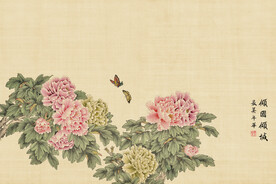 中国工笔画合成背景模板