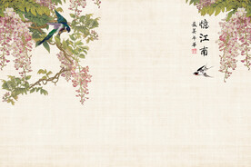 中国工笔画合成背景模板